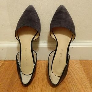 Franco Sarto Pointed Navy Blue Suede Flats